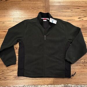 NWT- Izod Men's Dark Green /black Performance Jacket. Size XL
